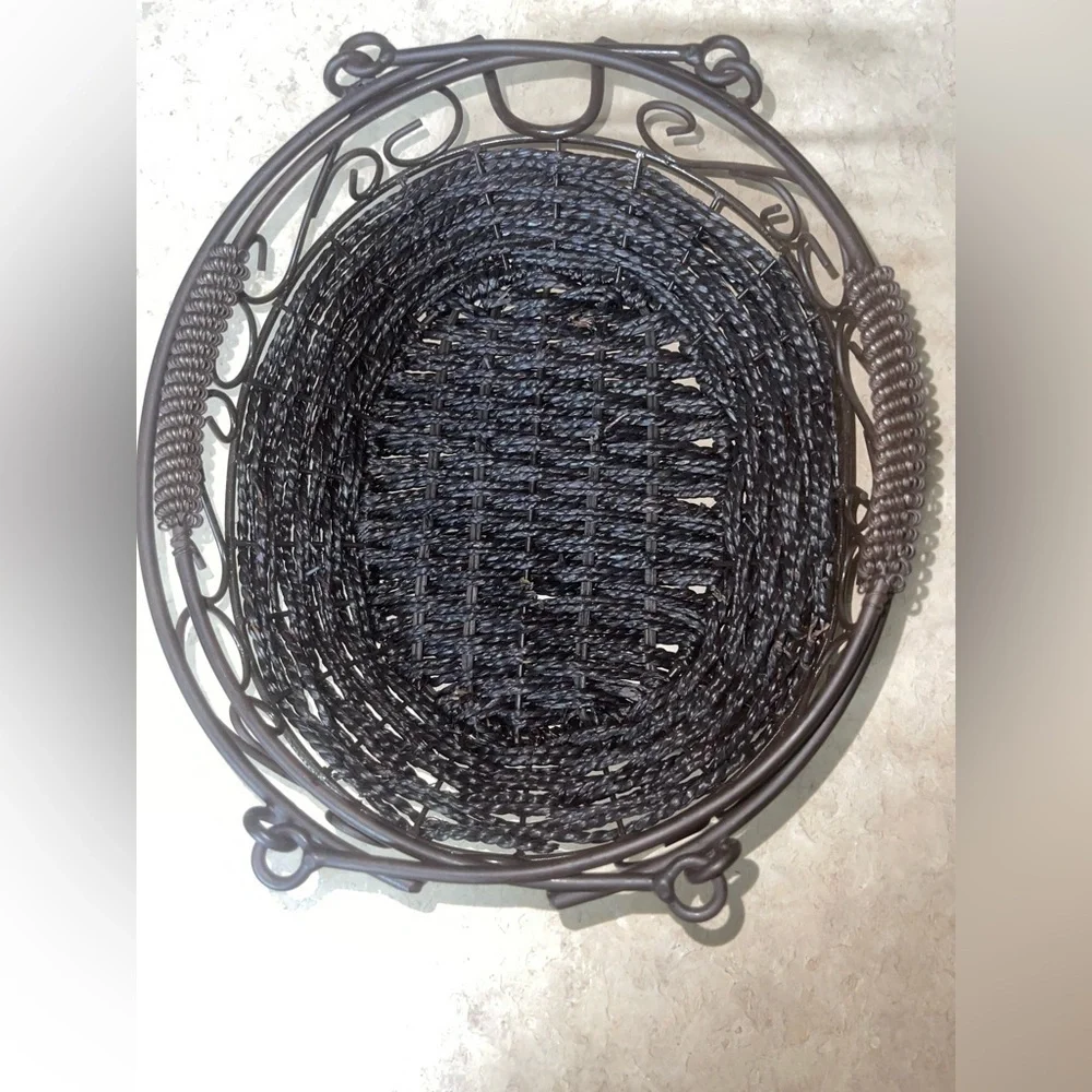 Wrought Iron Basket with Handle